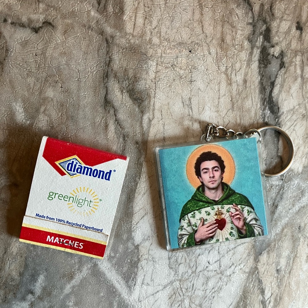 Saint Keychain with Green Robe - Picture 3 of 3